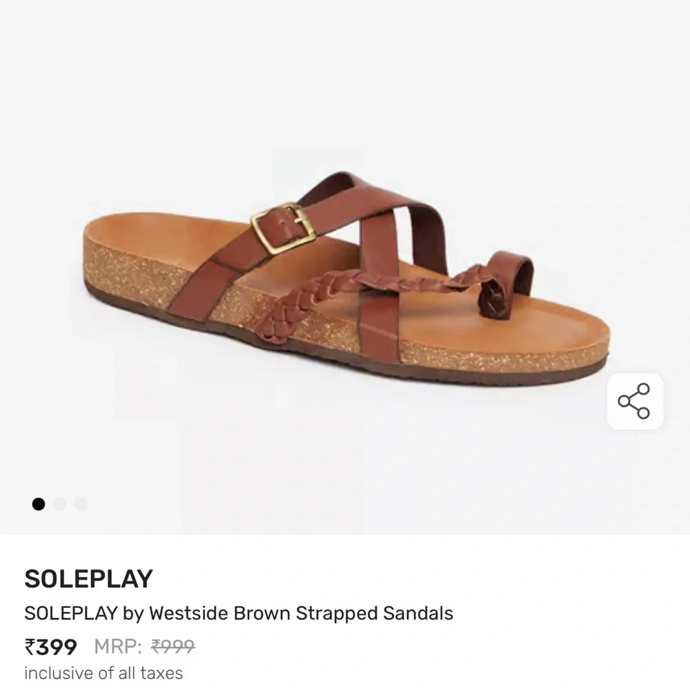 SOLEPLAY brown leather men’s stylish Sandals with braided strap, made in India